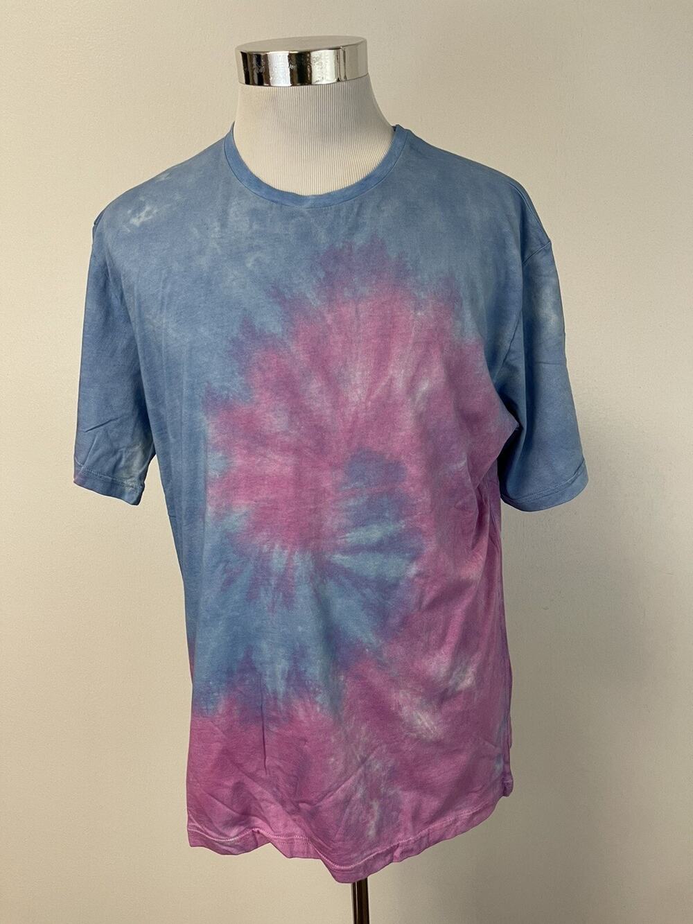 Corella Shirt Mens XS Tee Tie Dye Blue Brush Stroke Color Block Cotton N39